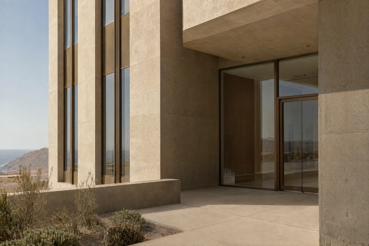 Escena editorial conceptual de arquitectura inmobiliaria